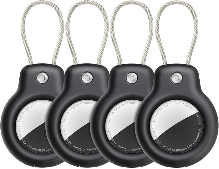 SPGUARD for AirTag Holder Case with Keychain, Air Tags-4 Pack for Apple Air Tag Holder with Wire ... | Amazon (US)