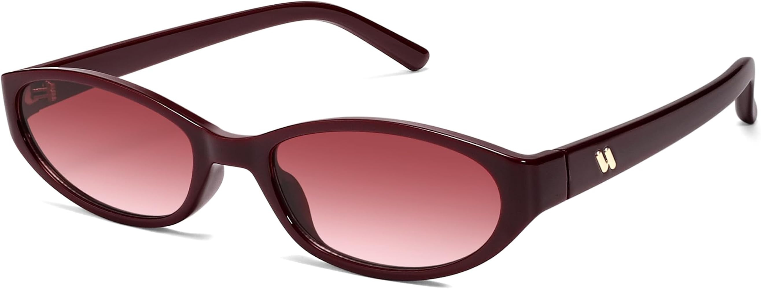 Retro Oval Sunglasses for Women Men Y2k Narrow Cat Eye Sunnies Skinny Shades AR82299 | Amazon (US)