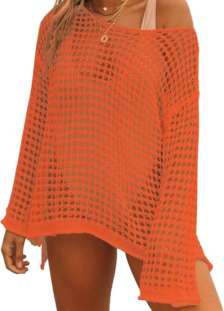 Bsubseach Crochet Cover Ups for Women Sexy Hollow Out Swim Cover Up Knit Summer Outfits | Amazon (US)