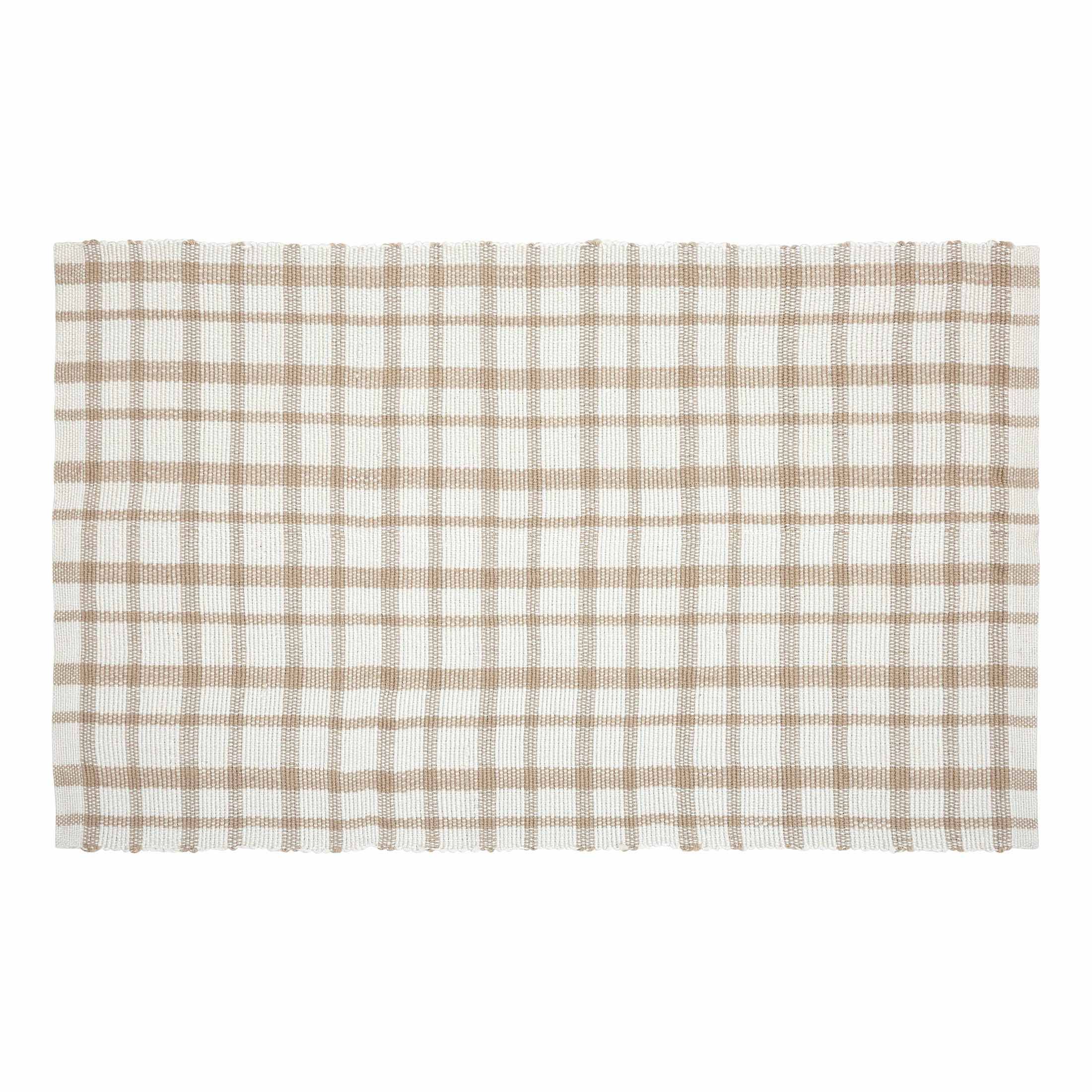 My Texas House Beige Plaid Indoor/Outdoor Layering Rug, 24" x 38" - Walmart.com | Walmart (US)