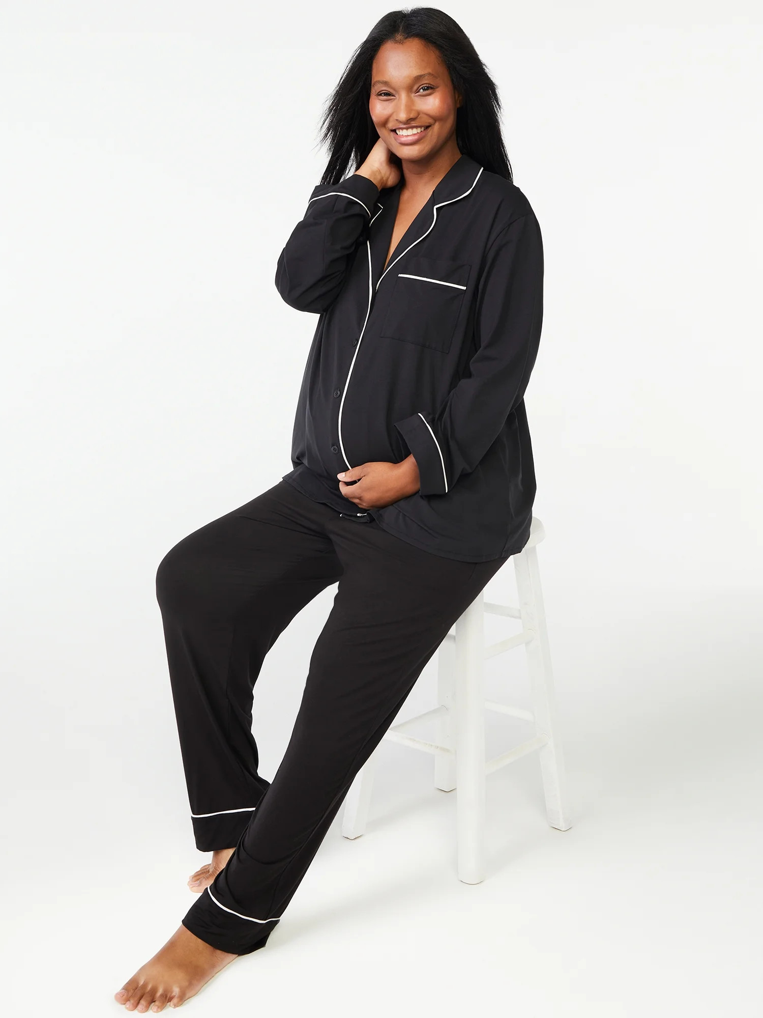 Joyspun Women's Maternity Sleep Set, 2-Piece, Sizes S to 3X | Walmart (US)
