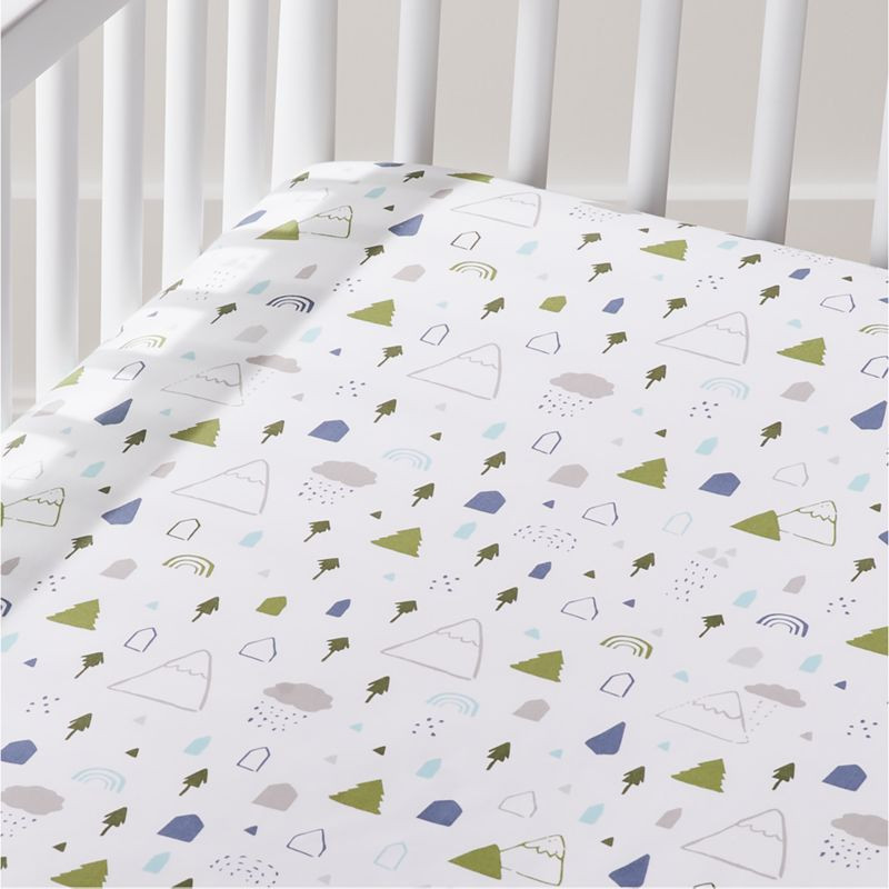 Organic Stacked Animals Crib Fitted Sheet + Reviews | Crate and Barrel | Crate & Barrel