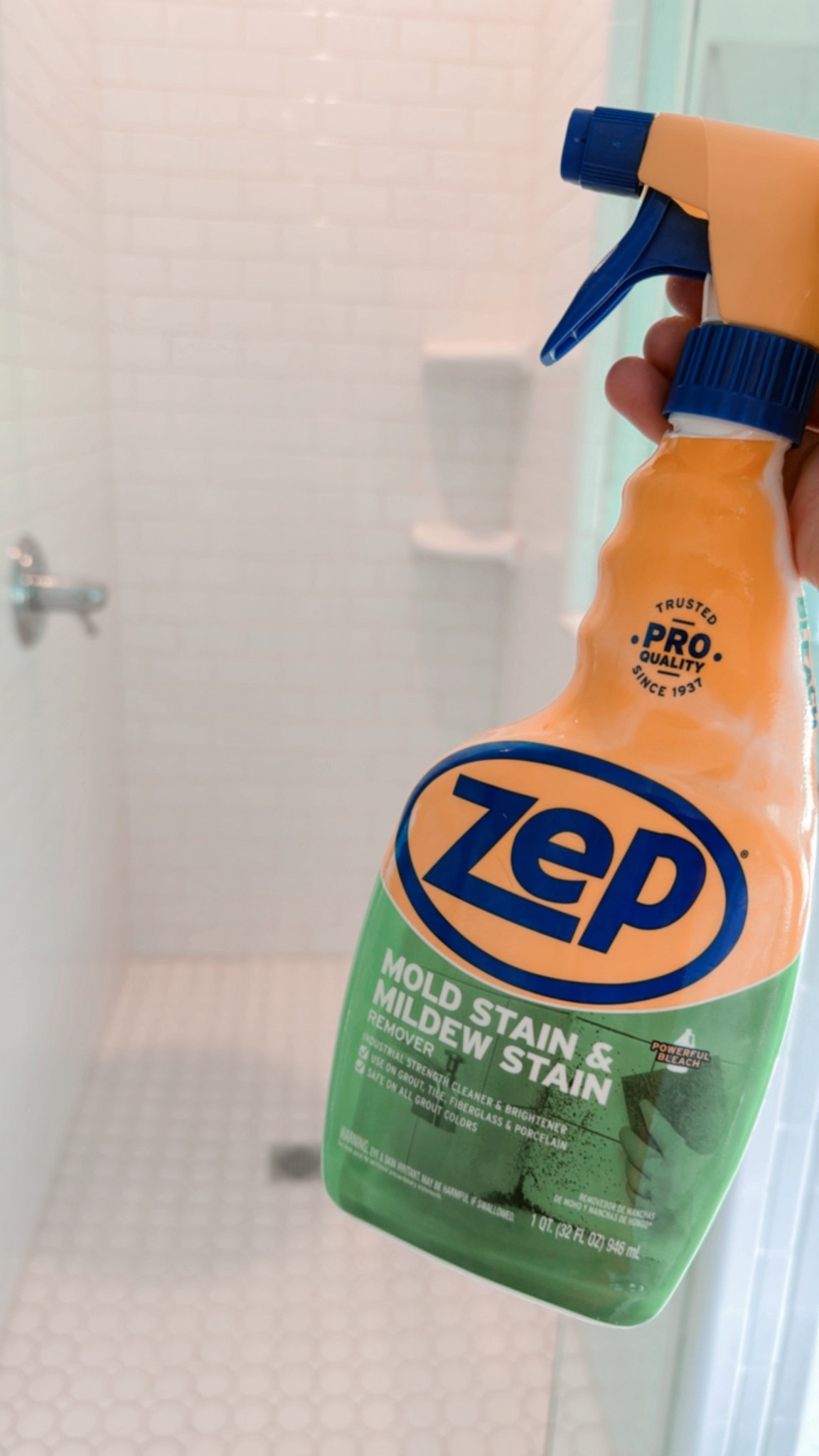 The only stuff that I’ve found that gets my shower tile & grout bright sparkling white

#LTKHome