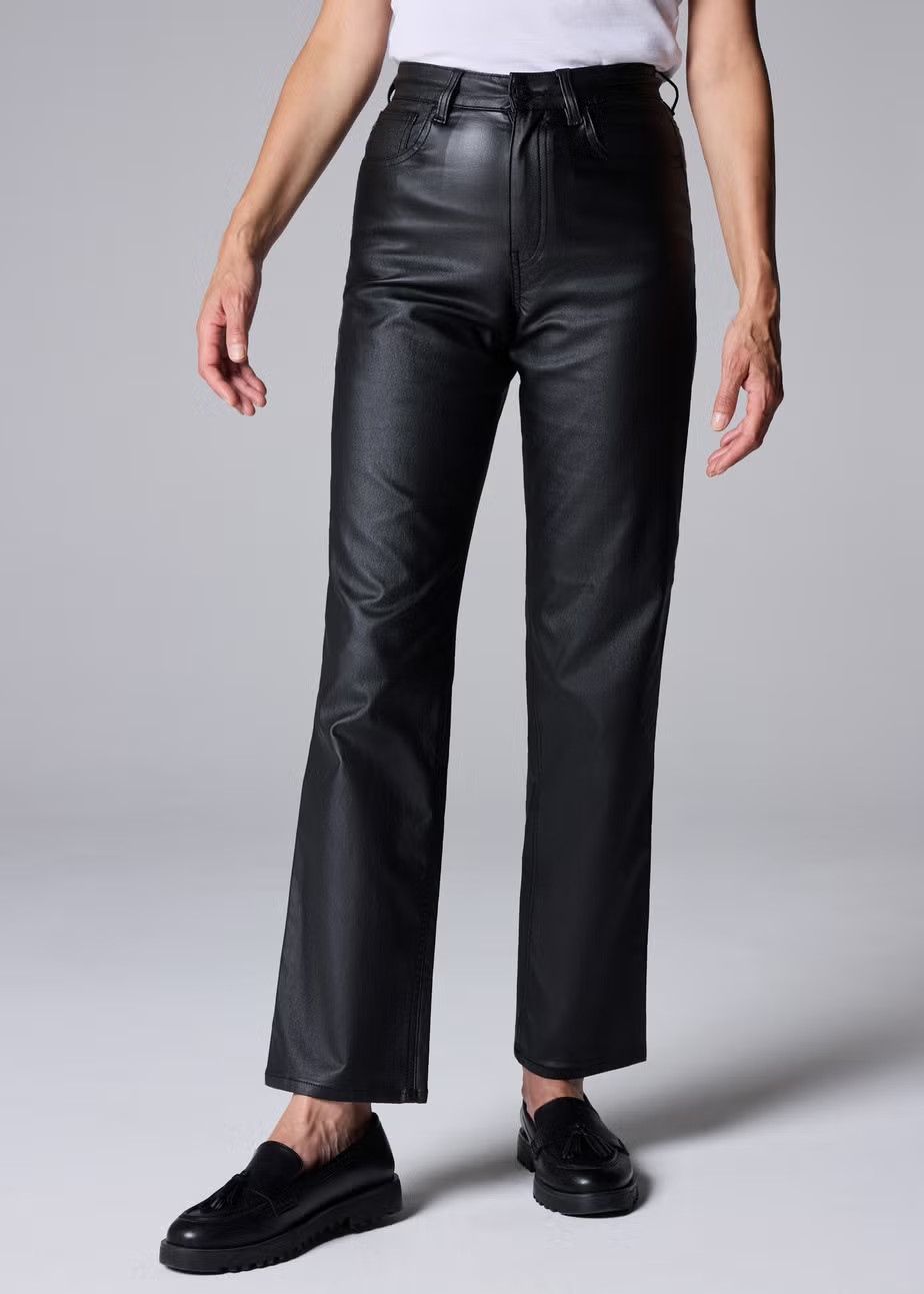 Black Coated Straight Jeans | Matalan (UK)