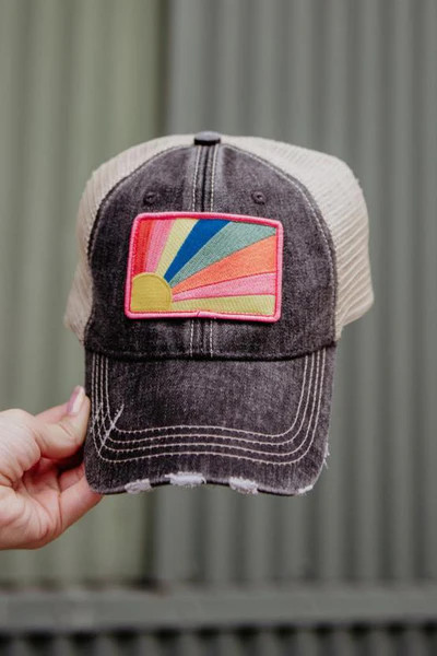 Bursting Sunshine Patch Trucker Hat | Katydid.com