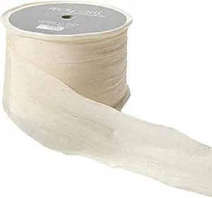 May Arts Ivory 1" Solid Wrinkled Ribbon, 50 yd | Amazon (US)