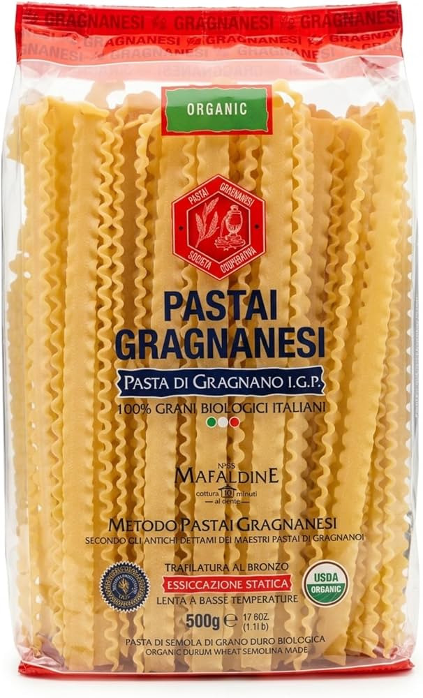 Pastai Gragnanesi Mafaldine Pasta di Gragnano I.G.P. \u2013 Organic Bronze Italian Pasta, Reginet... | Amazon (US)
