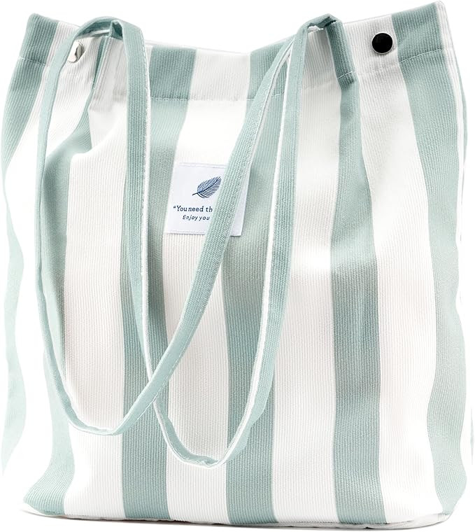 Corduroy Tote Bag Cute Tote Bags for Women Shoulder Bag with Inner Pocket for Work Beach Travel a... | Amazon (US)