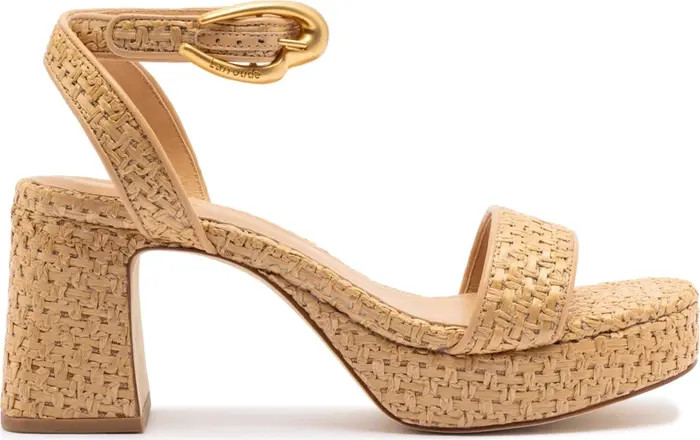 Dolly Verona Low Sandal In Natural Raffia and Beige Leather | Nordstrom