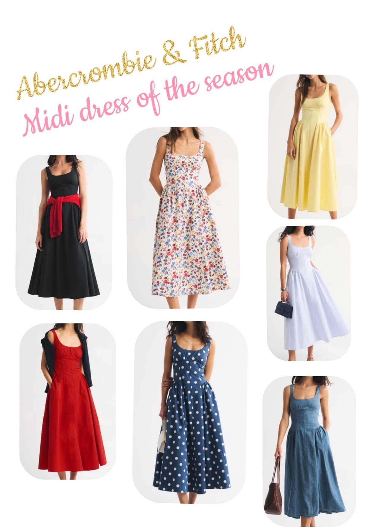 Abercrombie and Fitch has one of the cutest midi dresses of the season! This dress will go everywhere with you as you can see it styled more casually with the sweater around the waist but add some heels and a cute bag and you are ready for a wedding! So cute and going fast!!

#LTKTravel #LTKWorkwear #LTKWedding