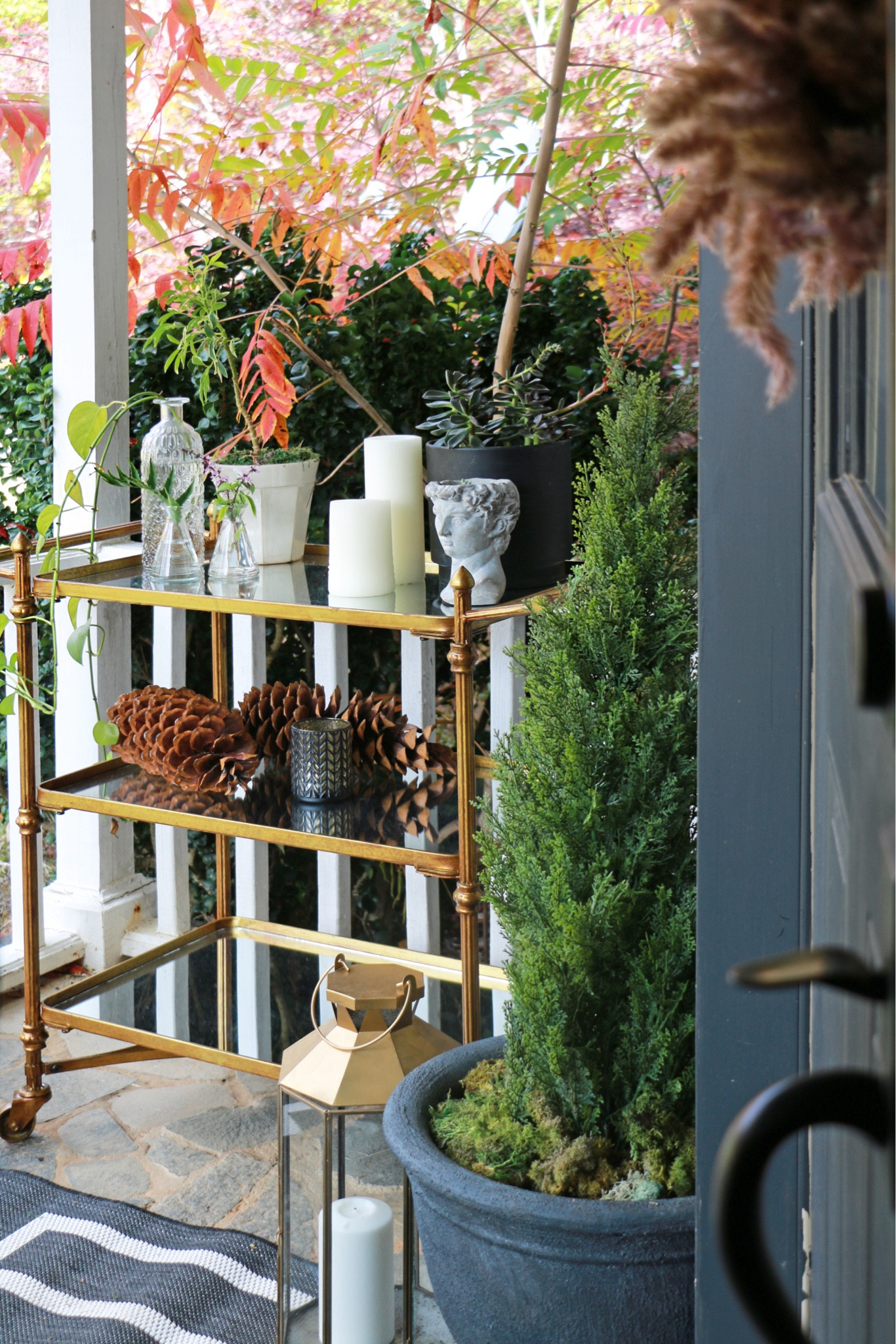 Fall Patio Styling | Add a bar cart to your fall porch and decorate with seasonal accessories !

#LTKSeasonal #LTKFallSale #LTKHome