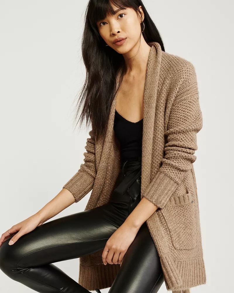Shawl Open-Front Cardigan | Abercrombie & Fitch US & UK