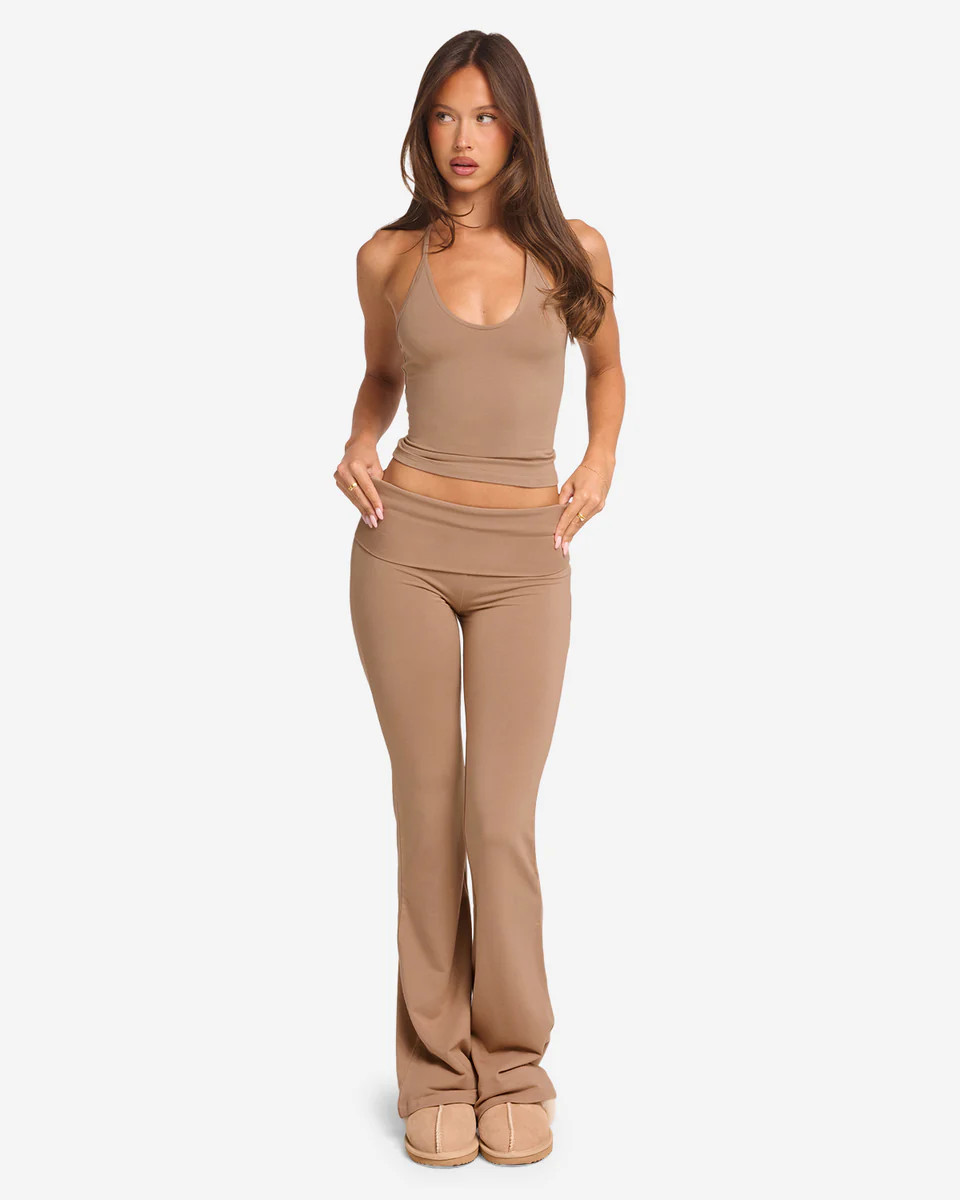 Jersey Flare Pant | Toffee | Crop Shop Boutique US