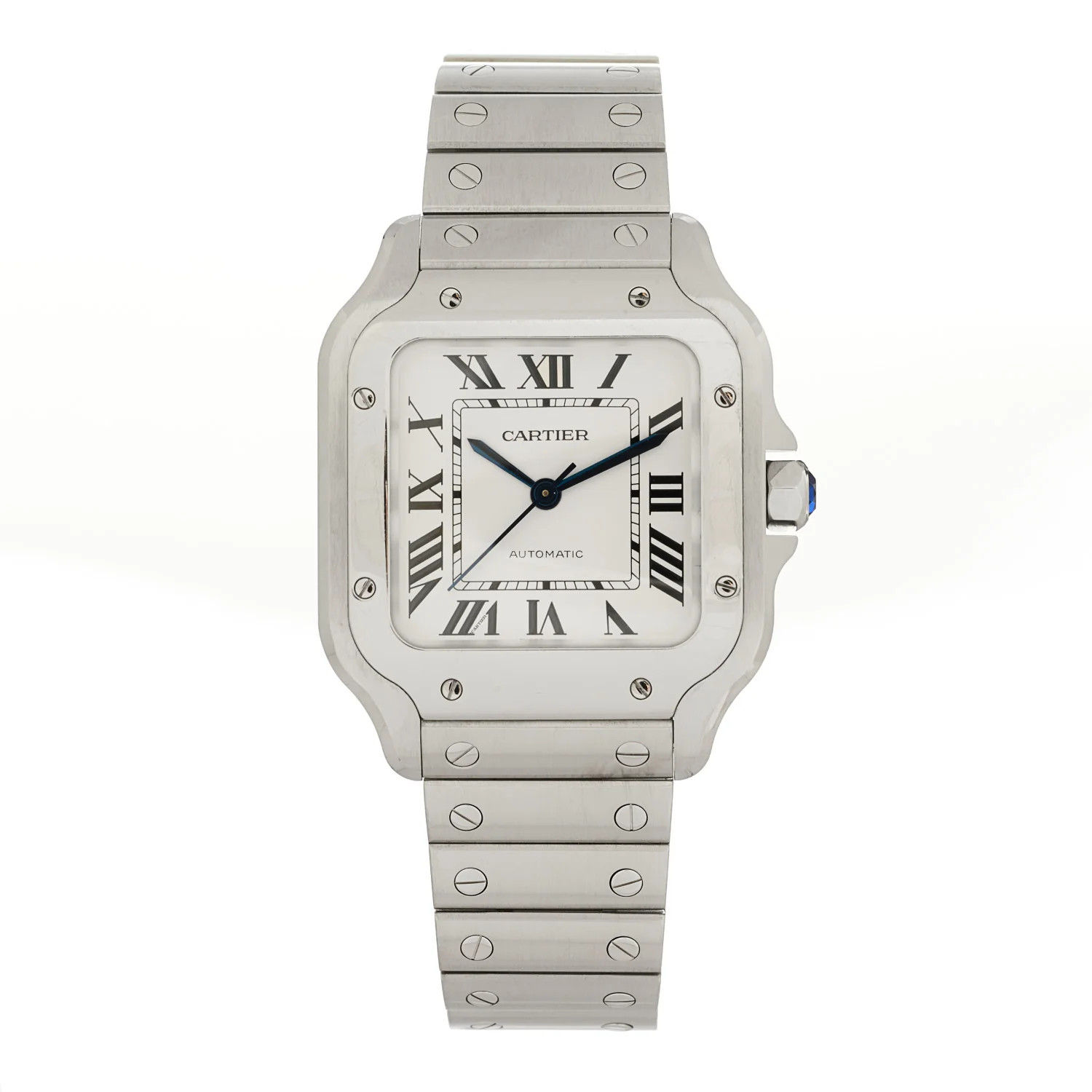 Stainless Steel 35mm Santos de Cartier Automatic Watch | FASHIONPHILE (US)