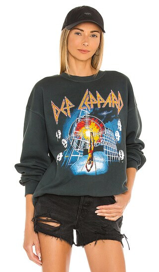 Def Leppard High N Dry Boyfriend Crew in Vintage Black | Revolve Clothing (Global)
