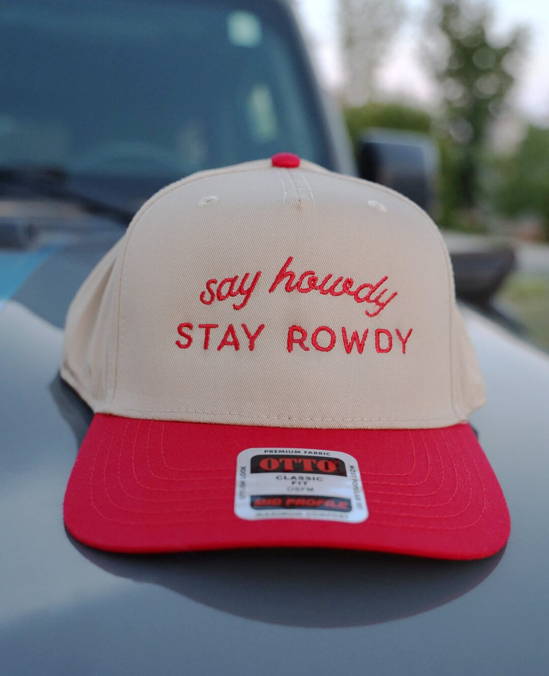 Say Howdy Stay Rowdy Two Tone Hat Embroidered Cowgirl Trucker Hat for Concert Cowboy Two Tone Sna... | Etsy (US)
