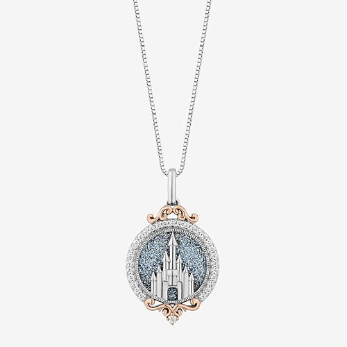 Enchanted Disney Fine Jewelry Disney Princess(I, I2) Womens 1/6 CT. T.W. Genuine Blue Drusy 14K Rose Gold Over Silver Sterling Silver Round 18 Inch Pe | JCPenney