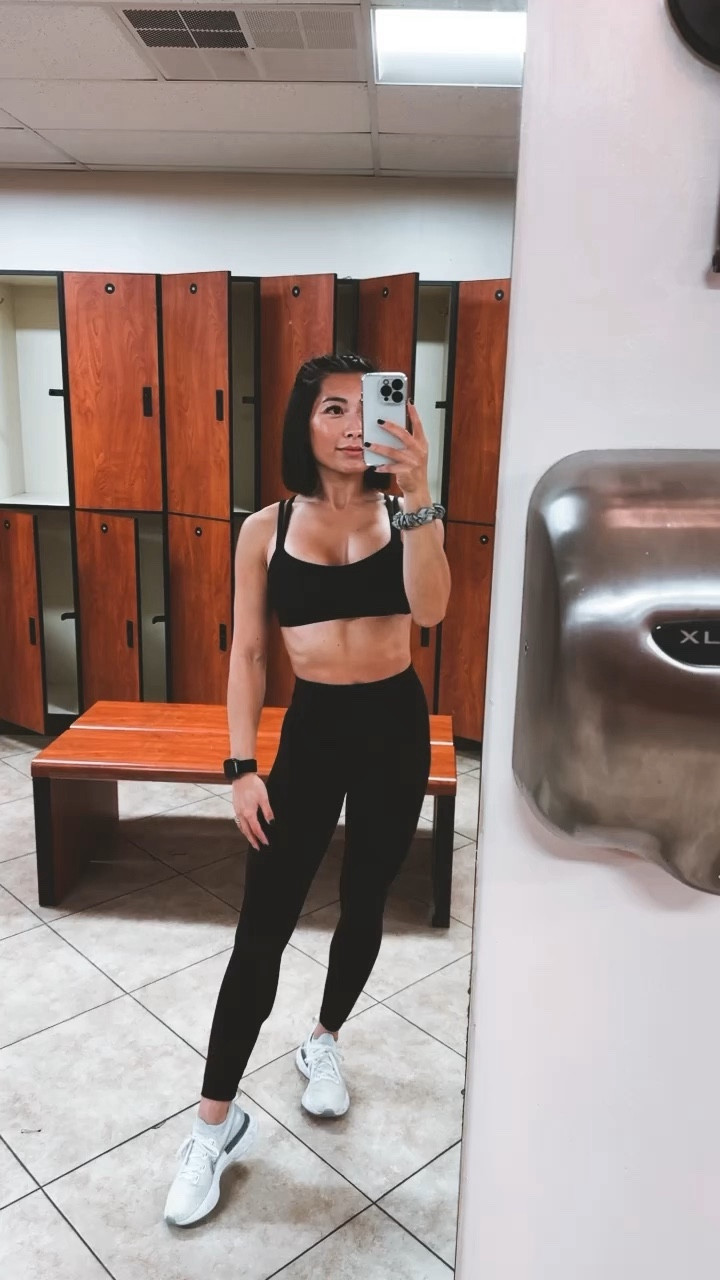 Lululemon like a cloud bra- size 6, not very supportive so great for walks and yoga

Lululemon align leggings- size 0, 25” inseam

Nike sneakers- tts size 5.5

Athleisure workout gym fitness cardio yoga Pilates inspo holiday outfits gift guide sports

#LTKfitness #LTKstyletip #LTKHoliday