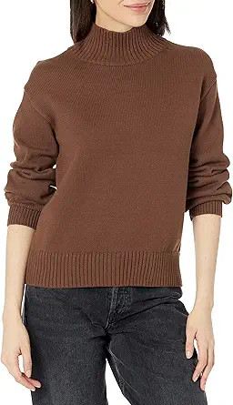 Amazon Essentials Womens Pull-Over Cotton Sweaters, Funnel-Neck, Available in Plus Size | Amazon (US)