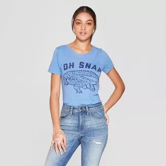 Women's Short Sleeve Oh Snap Graphic T - Shirt - Awake Blue | Target