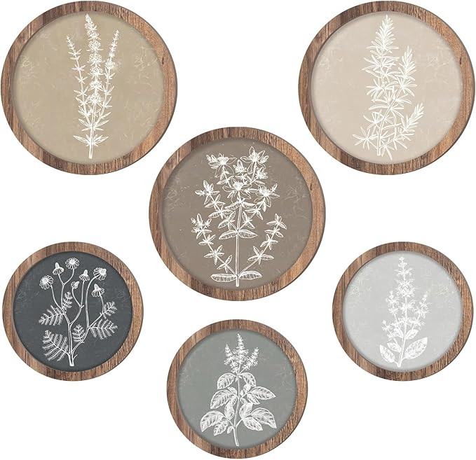 6 Pcs Framed Botanical Wall Art Set Floral Wall Art Vintage Boho Plant Print Hanging Decor Botani... | Amazon (US)