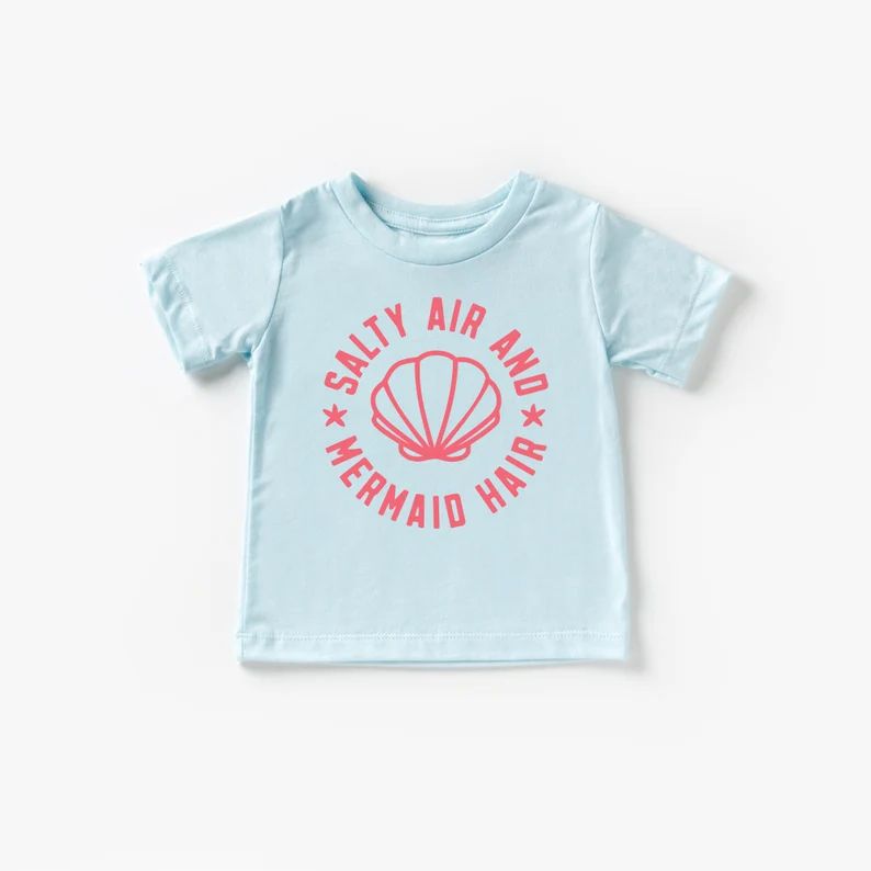 Salty Air and Mermaid Hair Shirt, Kid Graphic Shirt, Beach Bum Shirt, Beach Vacation, Mermaid Shi... | Etsy (US)
