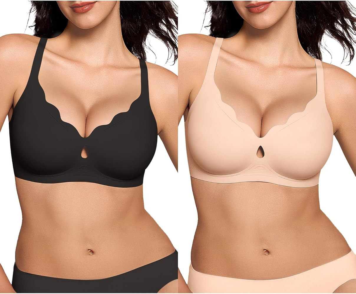 ProKloud Wireless Bras for Women Wave Push Up No Underwire Bralettes Seamless Full Coverage Suppo... | Amazon (US)