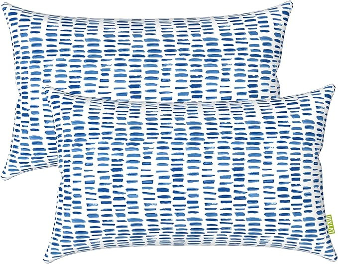 LVTXIII Set of 2 Patio Lumbar Pillows, 12”x20” Fade Resistant Outdoor Lumbar Pillow with Inne... | Amazon (US)
