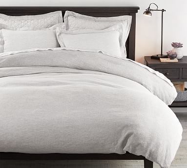 Belgian Flax Linen Duvet Cover & Shams - Soft Gray | Pottery Barn (US)