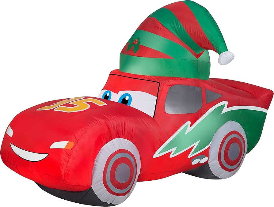 Gemmy Christmas Airblown Inflatable McQueen w/Stocking Cap S LG Disney, 3.5 ft Tall, red | Amazon (US)