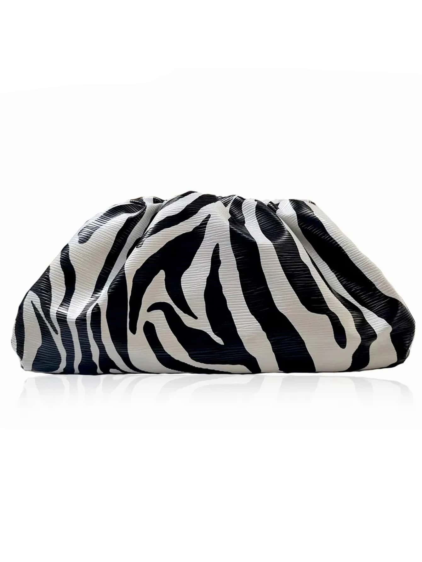 Fashion Day Clutch Dumpling Bag Zebra Holographic Cloud Bag Clip Purse Bag Women Pleated Pouch Totes Handbag Luxury Designer Zebra Soft Cloud Bag Women's Handbag Dumpling Bag Lady Purse Large Capacity Crossbody Bag | SHEIN