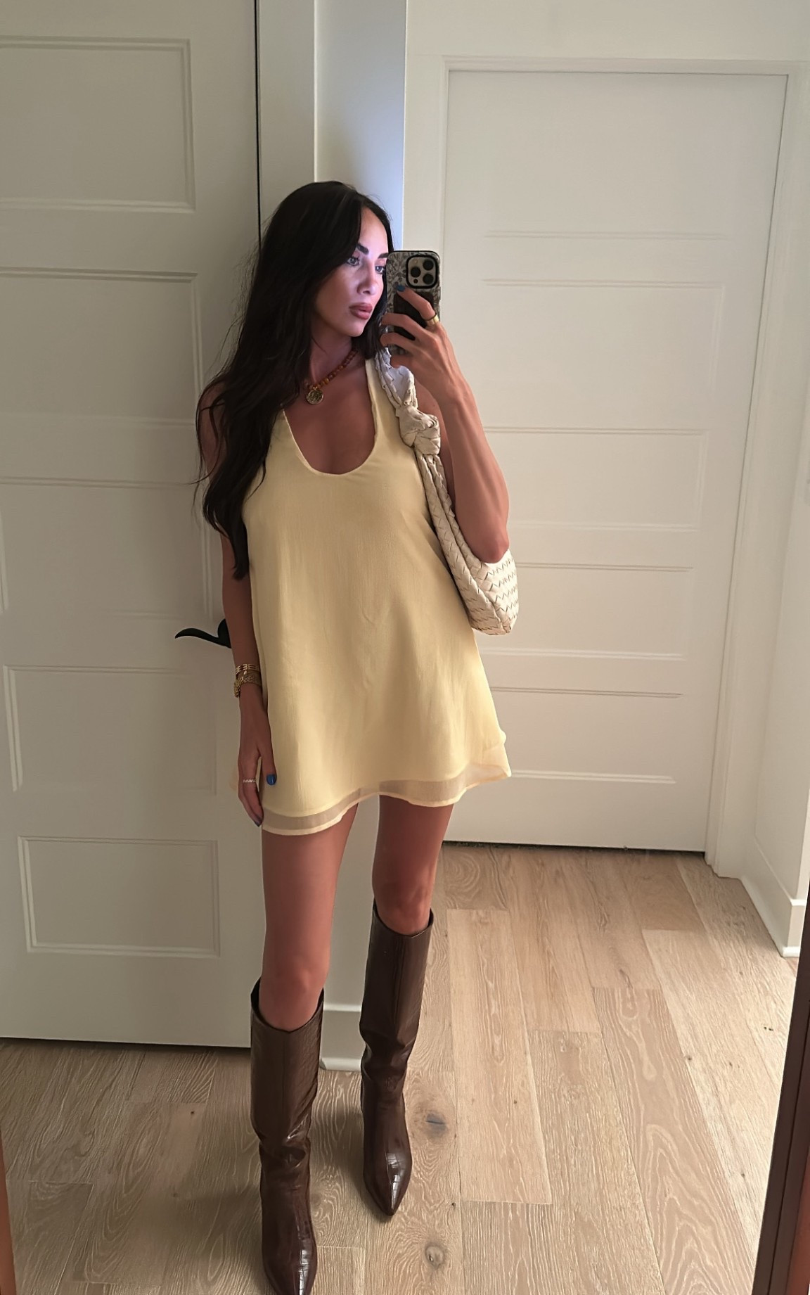 wearing a size US 4 in the dress! It’s so cute and comfy, super easy to dress up or down. Loving the butter yellow this season. I wore these brown boots all night and they didn’t hurt my feet at all, true to size.

#LTKSeasonal #LTKTravel #LTKStyleTip