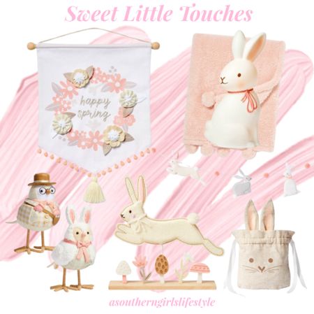 Sweet White, Natural & Pink Touches for Spring/Easter - they would even be sweet in a little one’s room

Happy Spring Banner, Pink Pom Pom Blanket, Blow Mold Bunny (lights up!), Bunny Pom Pom Garland, Easter Bird, Easter Bird Bunny, Bunny Table Top Decor & Bunny Bag 

Target. Easter Decor. Home Decor. Spring Decor  

#LTKstyletip #LTKhome #LTKSeasonal