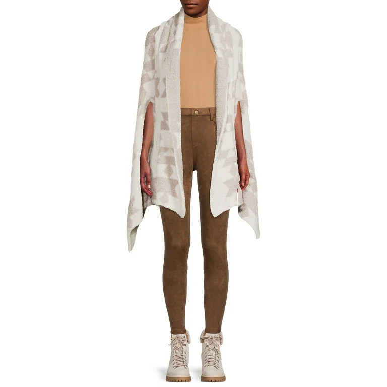 Time and Tru Adult Women's Printed Cozy Wrap | Walmart (US)