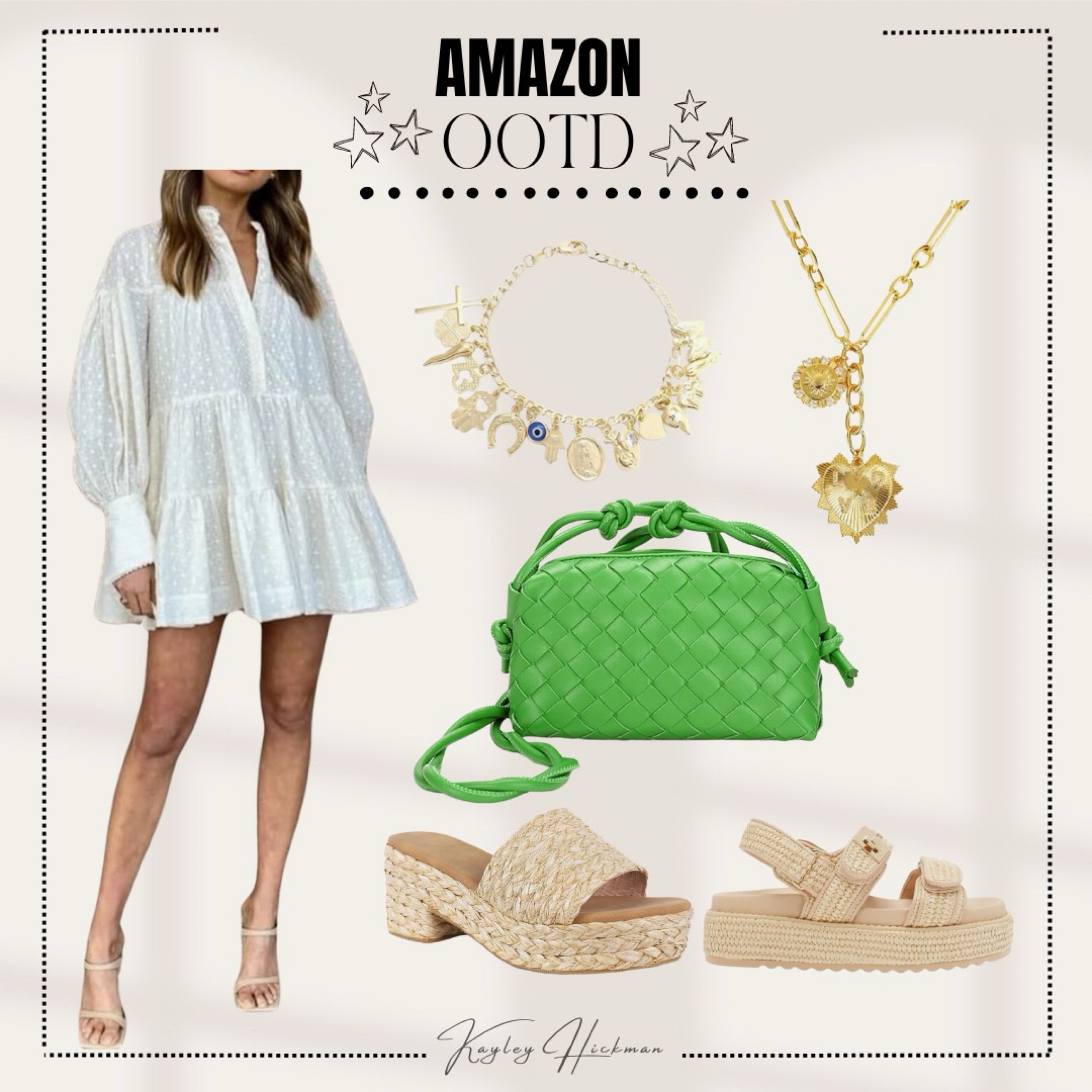 Amazon outfit finds. Charm bracelet / charm necklace / sandals / purse 

#LTKfindsunder50 #LTKworkwear #LTKSeasonal