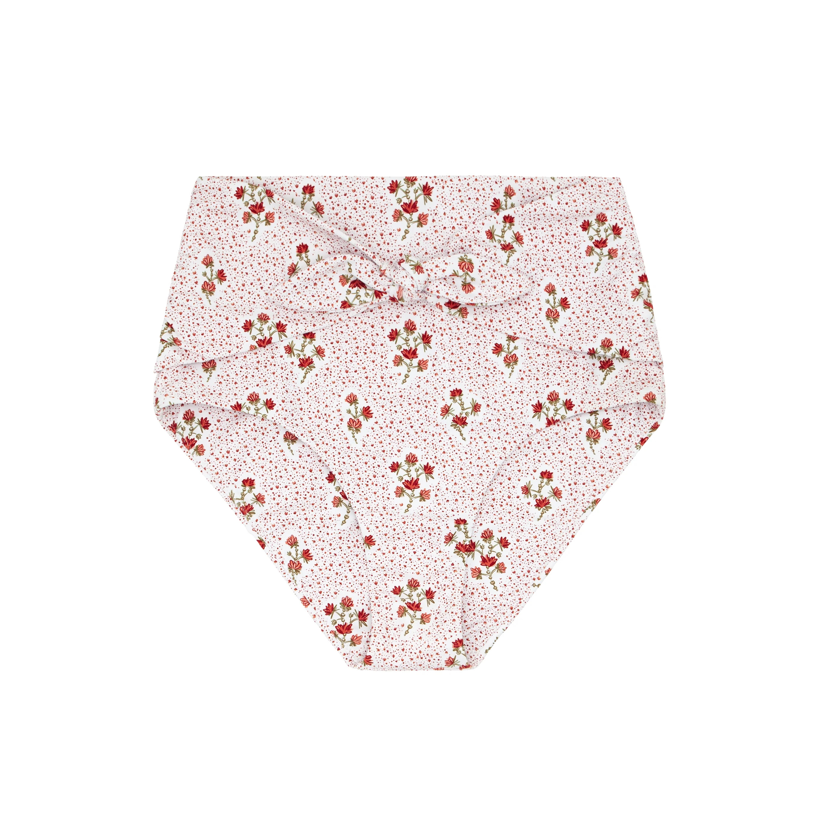 women's raspberry red high waist bikini bottom | minnow