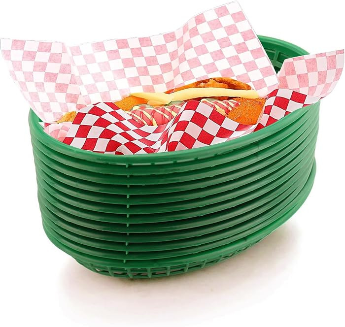 Retro Style Fast Food Basket (12Pk) and Checkered Deli Liner (100 Pk) Combo. Fast Food Basket Are... | Amazon (US)