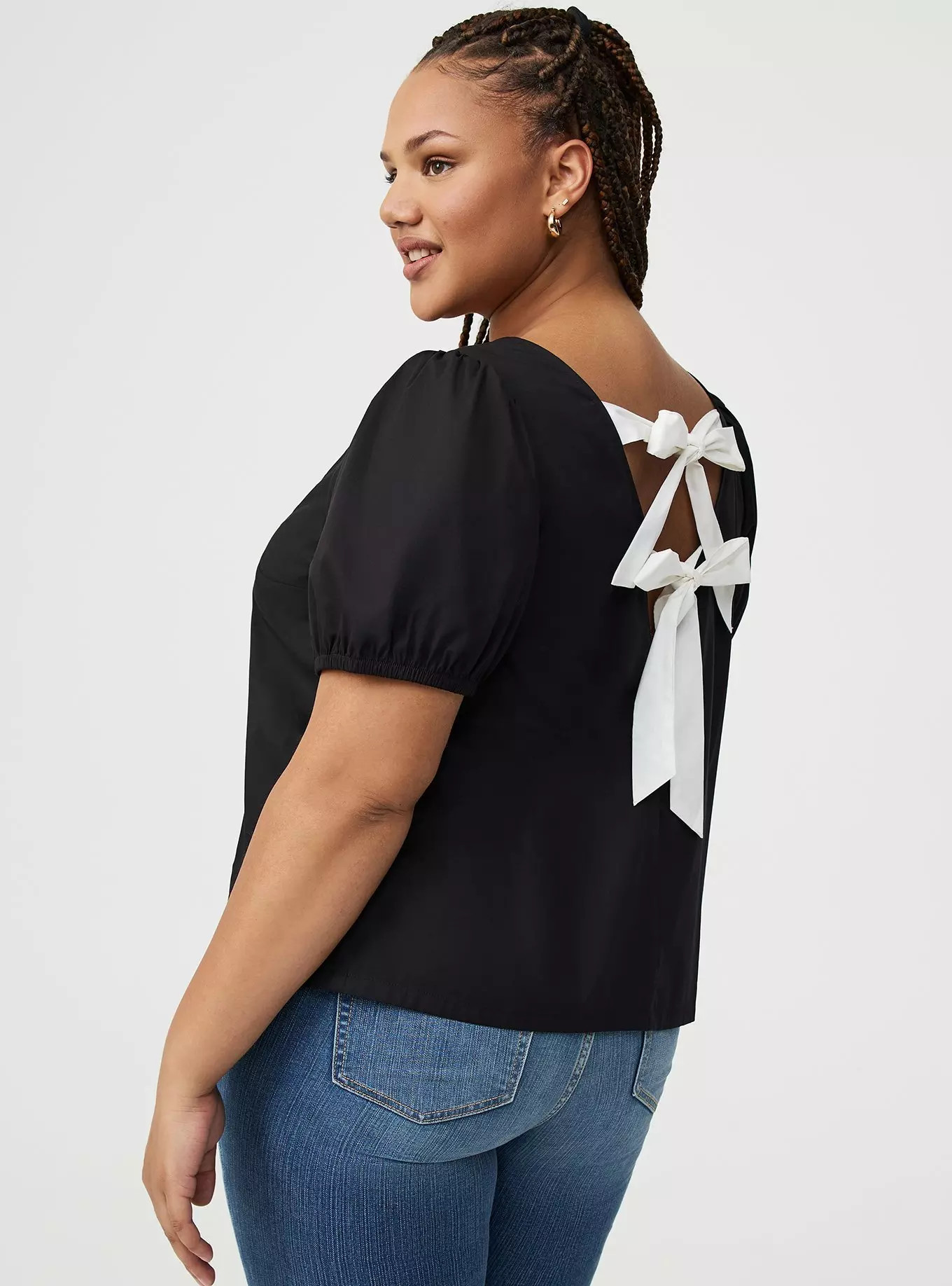 Studio Poplin Back Bow Top | Torrid (US & Canada)