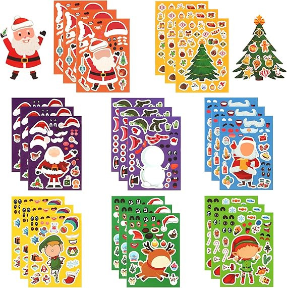 Christmas Stickers, Make Your Own Stickers, Make a Face Stickers Christmas Stickers for Crafts Mi... | Amazon (US)