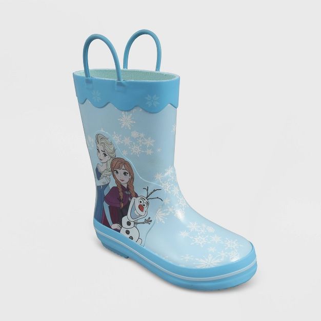 Toddler Girls' Disney Frozen Pull-On Rain Boots - Blue | Target