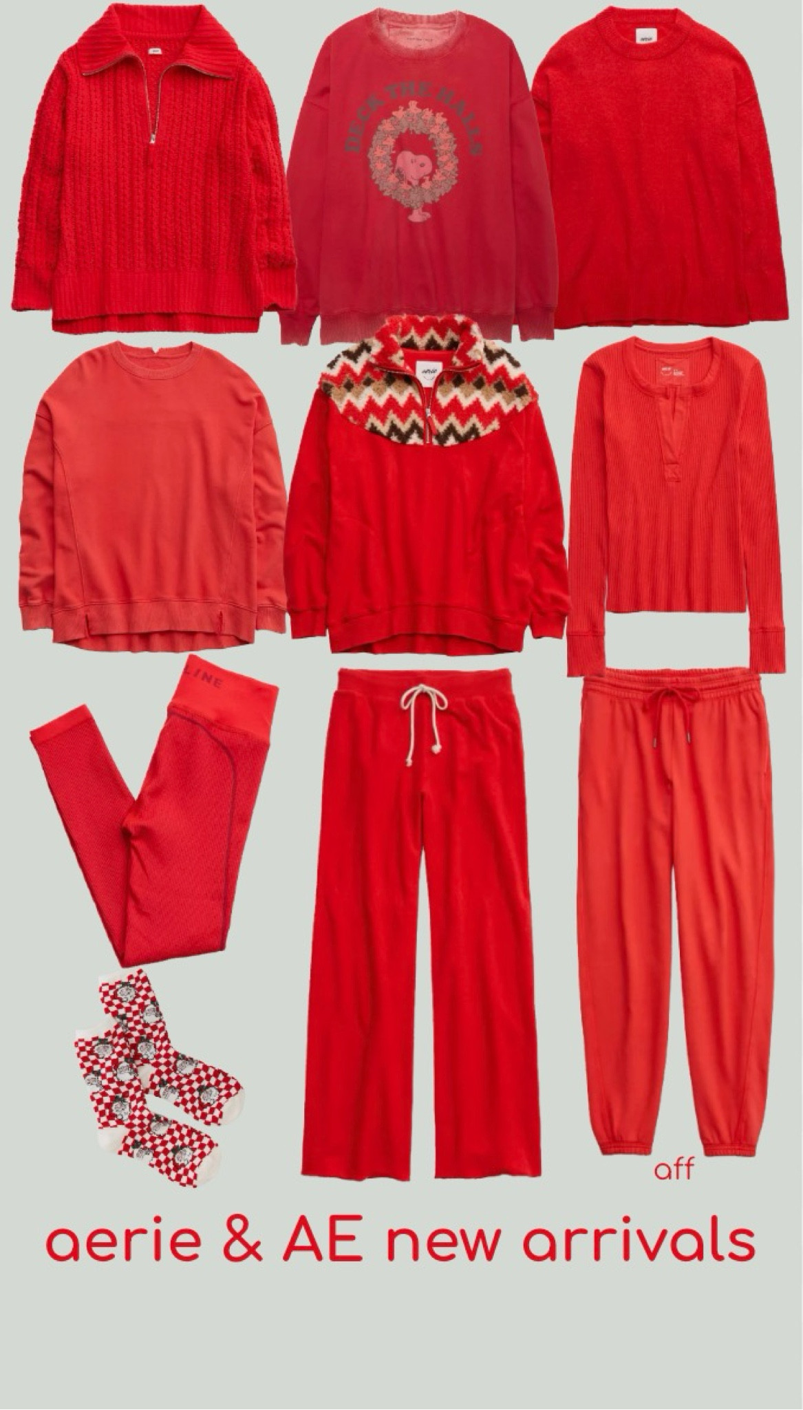 Aerie new arrivals & American Eagle new arrivals that are all perfect for fall or Christmas! Lots of sweaters, sweatshirts, and pullovers for this cozy time of year. Several are on sale right now, too and would make great gifts! I love the waffle leggings are skater sweatpants…so comfy to lounge in!
…………
Christmas Day outfit, christmas morning outfit, Christmas Day look, christmas look, Friendsgiving outfit, casual fall, fall trends, fall look, fall sweater, fall sweatshirt, free people dupe, fp dupe, thanksgiving outfit, casual fall outfit, loungewear aerie sweatshirt, aerie crewneck, aerie fleece, American Eagle sweater, aerie sweater, cable knit sweater, half zip sweater, christmas graphic sweatshirt, graphic Christmas shirt, graphic christmas sweatshirt, Christmas graphic tee, henloutfitd henley, Christmas green pullover, red top, red tee, teddy fleece pullover, striped sweater, aerie Sunday chill sweatshirt, christmas gift for her, christmas gift for friends, christmas gift for teens, christmas gift for teen girls, gift ideas under $50, gift ideas for teens, gift ideas for girls, gift ideas for her, gift ideas for friends, favorite things party gift idea, waffle leggings, aerie leggings, wide leg sweatpants, aerie sweatpants, aerie joggers, red joggers red skater pants, Santa socks, checker socks, snoopy sweatshirt, wide collar sweater, red sweater, red sweatshirt, sweatshirt with leggings monochromatic otufit, monochromatic look, aerie new arrivals, american eagle new arrivals

#LTKGiftGuide #LTKHoliday #LTKfitness
