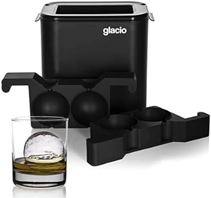 glacio Clear Sphere Ice Duo - Crystal Clear Ice Ball Maker - Clear Round Ice for Whiskey | Amazon (US)