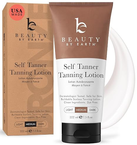 Beauty by Earth Self Tanner - USA Made with Natural & Organic Ingredients | Moisturizing Self Tan... | Amazon (US)