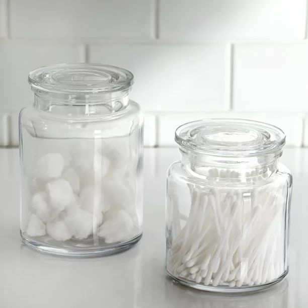 Better Homes & Gardens Glass Apothecary Jar 2-Piece Set, Clear | Walmart (US)