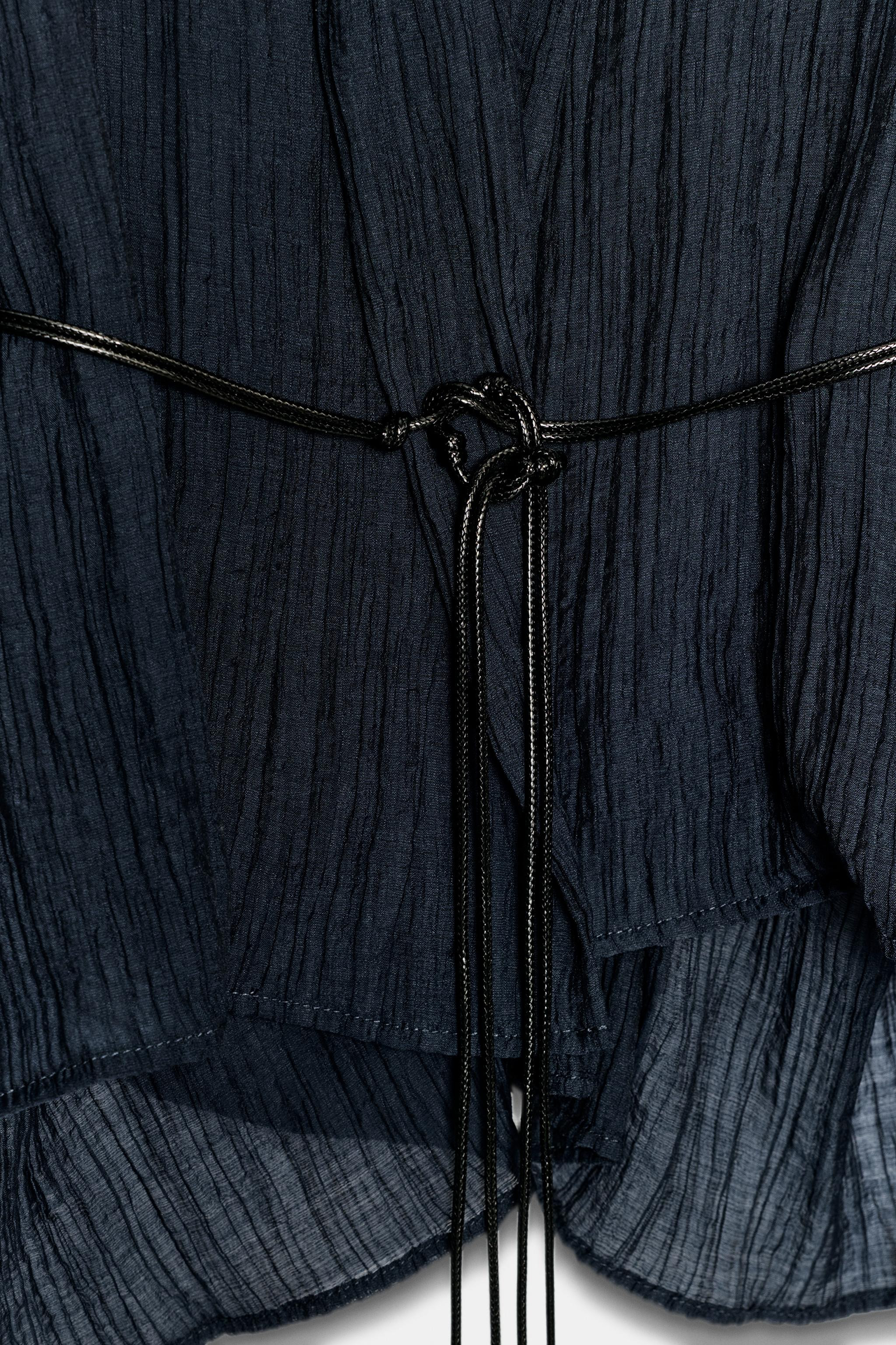 CRINKLE EFFECT BELTED JACKET | Zara UK