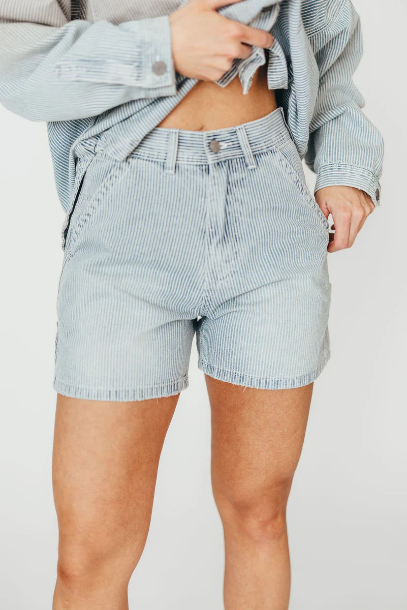 Jayme Shorts in Denim/White | Worth Collective