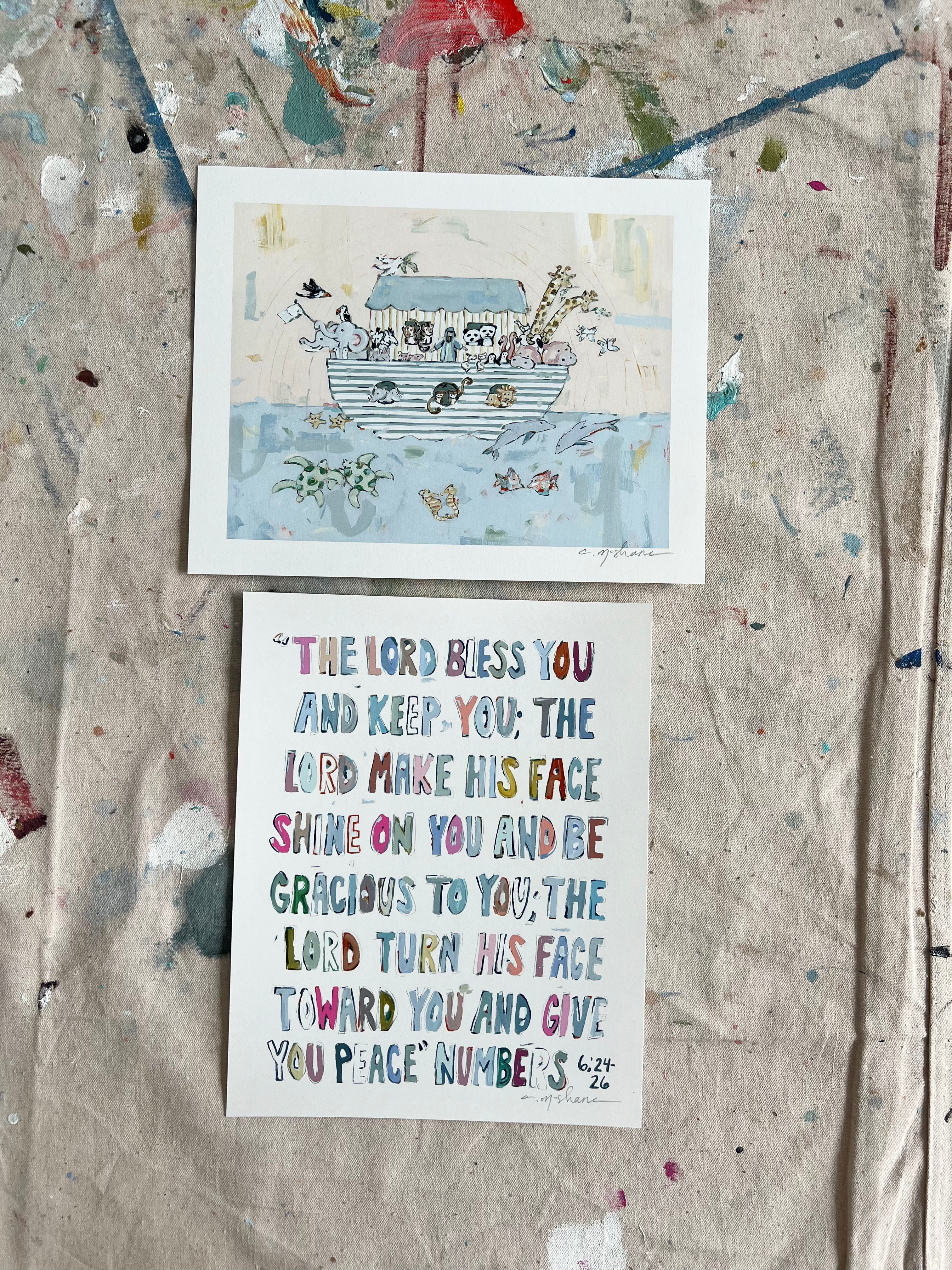 Noah's Ark V + Numbers Pink Verse (8X10s) | Chelsea McShane Art