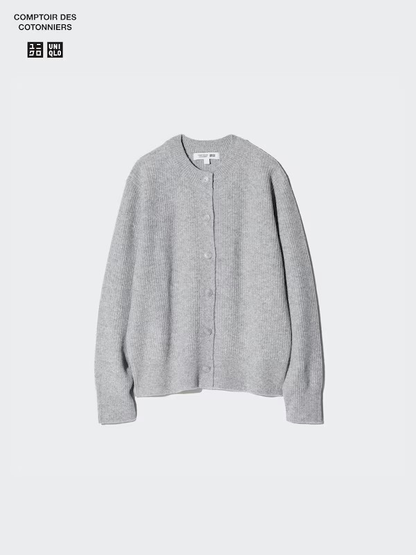 Lambswool Crew Neck Cardigan | UNIQLO (DE)
