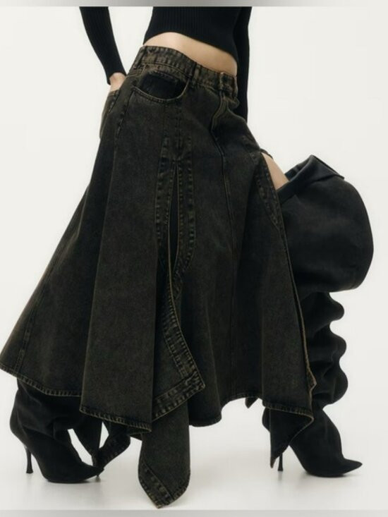 Glenn martens flared denim skirt NO OFFERS | Poshmark