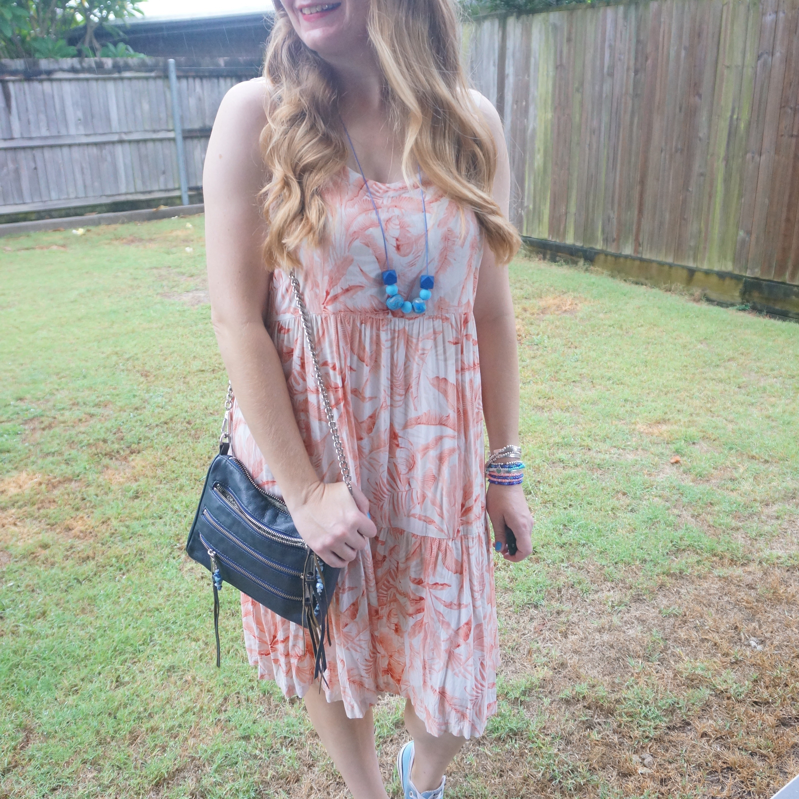 Thrifted Kmart Anko orange palm print tiered sundress with navy Rebecca Minkoff mini 5-zip bag 🧡💙

#LTKbag #LTKaustralia #LTKsummer